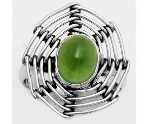 Wire Wrap - Nephrite Jade - Canada Ring size-7.5 SDR168416 R-1445, 7x9 mm