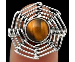 Wire Wrap - Tiger Eye - Africa Ring size-8.5 SDR168423 R-1445, 8x8 mm