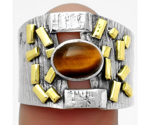 Two Tone - Tiger Eye - Africa Ring size-8.5 SDR168440 R-1543, 6x8 mm