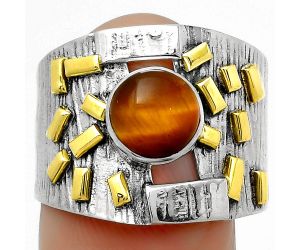 Two Tone - Tiger Eye - Africa Ring size-8.5 SDR168451 R-1543, 7x7 mm