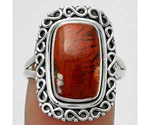 Natural Red Moss Agate Ring size-8 SDR168491 R-1164, 8x14 mm