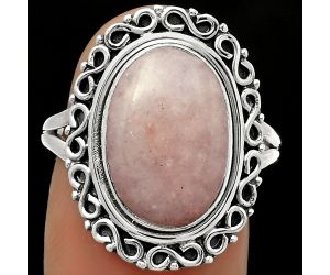 Natural Pink Scolecite Ring size-8.5 SDR168521 R-1164, 10x14 mm