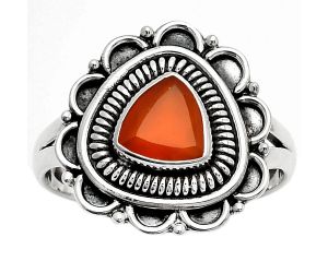 Natural Carnelian Ring size-7 SDR168533 R-1256, 7x7 mm