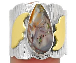 Two Tone - Natural Purple Cow Jasper Ring size-8.5 SDR168620 R-1542, 8x17 mm