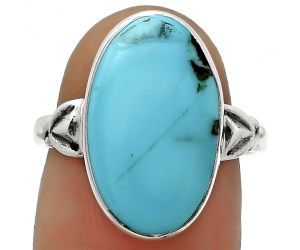 Natural Turquoise Morenci Mine Ring size-7 SDR168774 R-1200, 10x17 mm