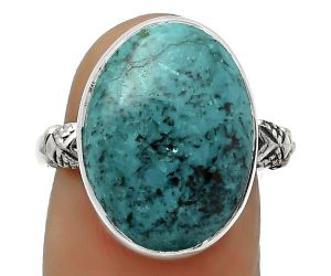 Natural Azurite Chrysocolla Ring size-8 SDR168777 R-1200, 13x18 mm