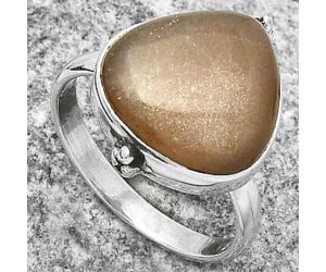 Natural Sunstone - Namibia Ring size-7.5 SDR168800 R-1199, 14x14 mm