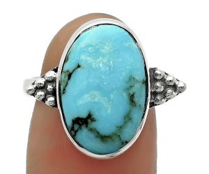 Natural Turquoise Morenci Mine Ring size-8 SDR168810 R-1127, 11x17 mm
