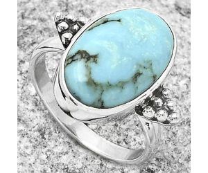 Natural Turquoise Morenci Mine Ring size-8 SDR168810 R-1127, 11x17 mm