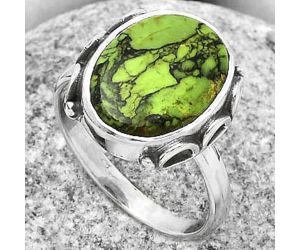 Natural Green Matrix Turquoise Ring size-8 SDR168848 R-1198, 11x15 mm