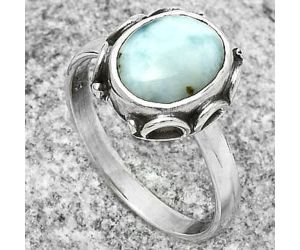 Natural Larimar (Dominican Republic) Ring size-8.5 SDR168862 R-1198, 9x11 mm