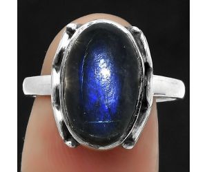 Blue Fire Labradorite - Madagascar Ring size-8 SDR168868 R-1198, 9x15 mm