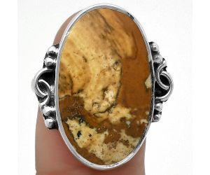 Natural Picture Jasper Ring size-8 SDR168879 R-1201, 14x24 mm