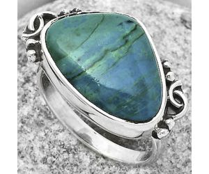 Natural Azurite Chrysocolla Ring size-8 SDR168881 R-1201, 13x19 mm
