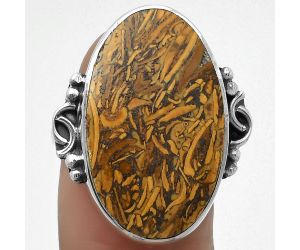 Coquina Fossil Jasper - India Ring size-8.5 SDR168894 R-1201, 12x25 mm