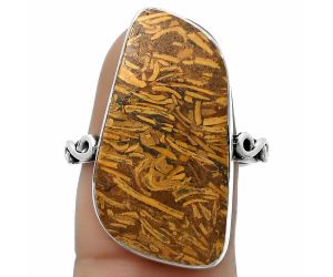 Coquina Fossil Jasper - India Ring size-7.5 SDR168921 R-1191, 14x27 mm