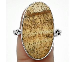 Natural Picture Jasper Ring size-8.5 SDR168923 R-1191, 14x26 mm