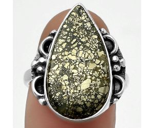 Natural Nipomo Marcasite Agate Ring size-8 SDR168950 R-1103, 12x21 mm