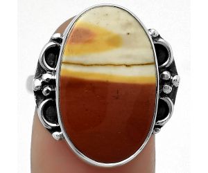 Natural Red Mookaite Ring size-7.5 SDR168957 R-1103, 13x21 mm