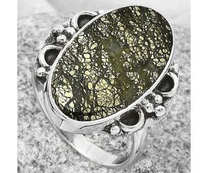Natural Nipomo Marcasite Agate Ring size-8 SDR168981 R-1103, 12x21 mm