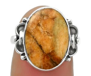 Natural Coral Jasper Ring size-7 SDR169038 R-1105, 12x16 mm