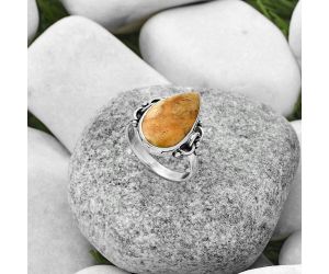 Natural Coral Jasper Ring size-7 SDR169048 R-1105, 10x18 mm