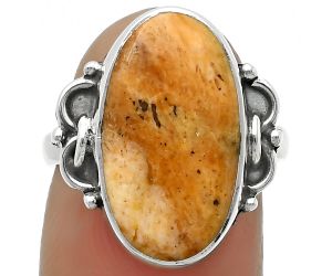Natural Coral Jasper Ring size-7 SDR169053 R-1105, 10x18 mm