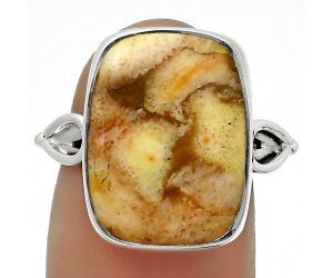 Natural Coral Jasper Ring size-7.5 SDR169117 R-1224, 13x17 mm