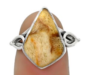 Natural Coral Jasper Ring size-7.5 SDR169134 R-1224, 12x17 mm