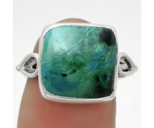 Natural Azurite Chrysocolla Ring size-7 SDR169145 R-1224, 12x12 mm