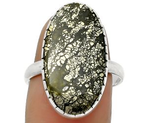 Natural Nipomo Marcasite Agate Ring size-8 SDR169163 R-1227, 12x22 mm