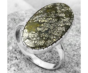 Natural Nipomo Marcasite Agate Ring size-8 SDR169163 R-1227, 12x22 mm