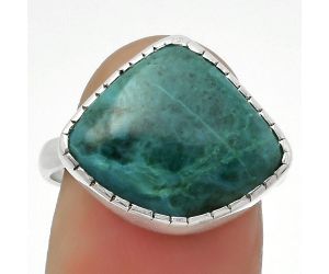 Natural Azurite Chrysocolla Ring size-8 SDR169173 R-1227, 14x17 mm