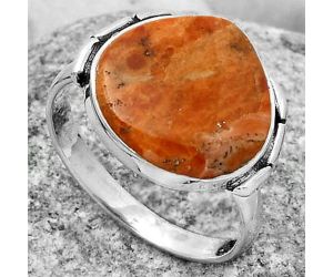 Natural Red Sponge Coral Ring size-8.5 SDR169216 R-1128, 14x14 mm