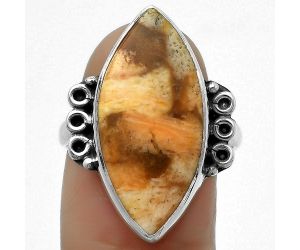 Natural Coral Jasper Ring size-8 SDR169304 R-1106, 12x24 mm