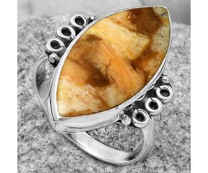 Natural Coral Jasper Ring size-8 SDR169304 R-1106, 12x24 mm