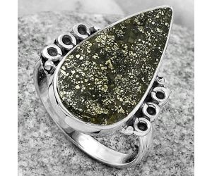 Natural Nipomo Marcasite Agate Ring size-8 SDR169309 R-1106, 11x22 mm
