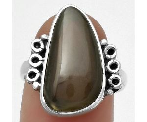 Natural Gray Moonstone Ring size-8 SDR169316 R-1106, 10x19 mm