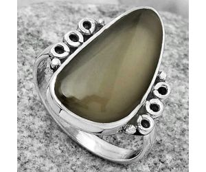 Natural Gray Moonstone Ring size-8 SDR169316 R-1106, 10x19 mm