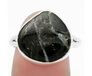 Natural Obsidian And Zinc Ring size-8.5 SDR169347 R-1002, 14x14 mm