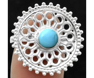 Artisan - Natural Turquoise Nevada Aztec Mt Ring size-8.5 SDR169389 R-1107, 6x6 mm