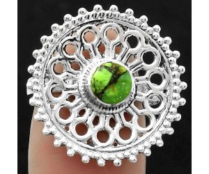 Artisan - Green Matrix Turquoise Ring size-7 SDR169390 R-1107, 6x6 mm