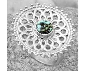 Artisan - Lucky Charm Tibetan Turquoise Ring size-7.5 SDR169393 R-1107, 6x6 mm