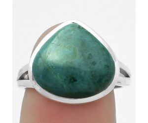 Natural Azurite Chrysocolla Ring size-7.5 SDR169465 R-1005, 13x14 mm