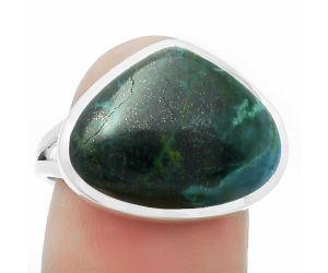Natural Azurite Chrysocolla Ring size-8.5 SDR169469 R-1005, 13x17 mm