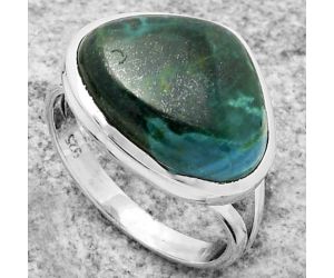 Natural Azurite Chrysocolla Ring size-8.5 SDR169469 R-1005, 13x17 mm