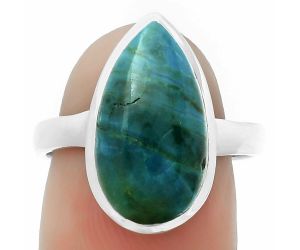 Natural Azurite Chrysocolla Ring size-8 SDR169537 R-1004, 9x17 mm