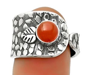 Adjustable - Natural Carnelian Ring size-7.5 SDR169880 R-1319, 6x6 mm