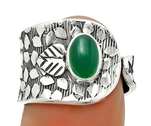 Adjustable - Natural Green Onyx Ring size-6 SDR169882 R-1319, 5x7 mm