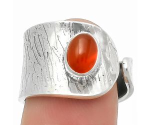 Adjustable - Natural Carnelian Ring size-7.5 SDR169921 R-1319, 5x7 mm